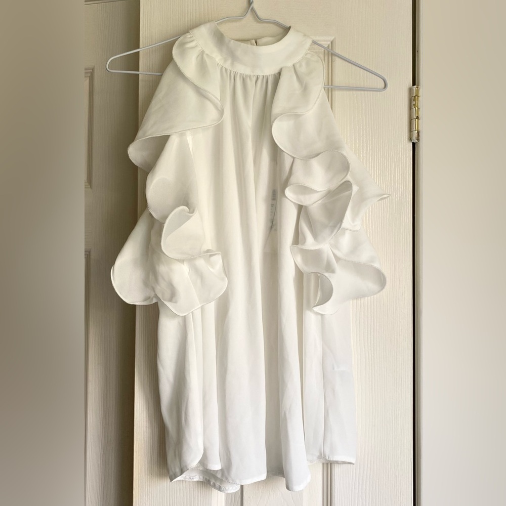 NWT River Island White Ruffle Blouse